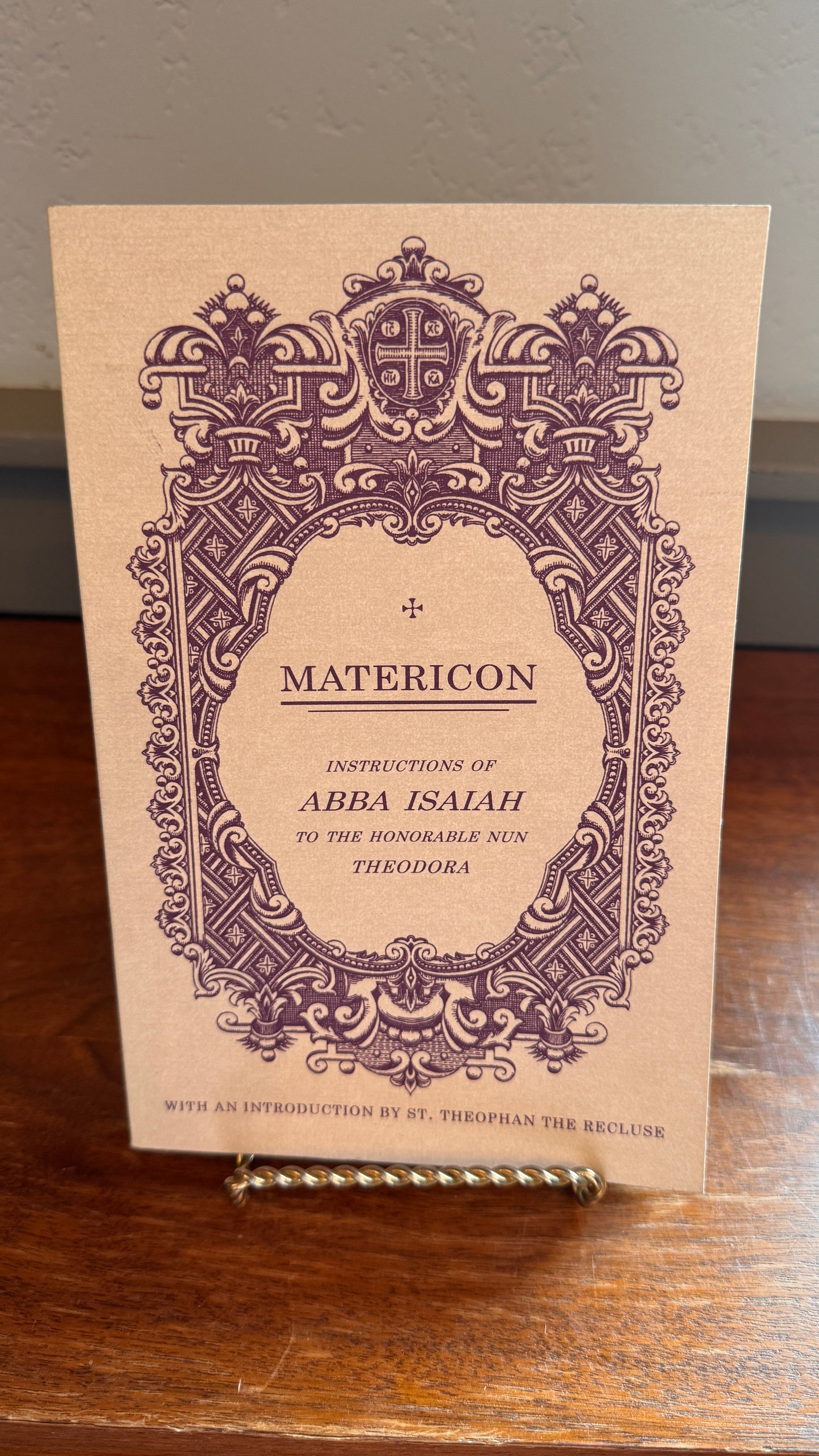Matericon: Instructions of Abba Isaiah to the Honorable Nun Theodora